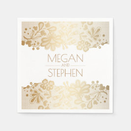 Spitzenklasse Gold und White Wedding Serviette