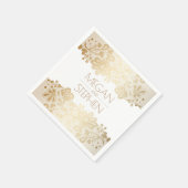 Spitzenklasse Gold und White Wedding Serviette (Ecke)