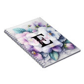 Spitzenmonogramm floral rosa violette Stiefmütterc Notizblock (Rechte Seite)