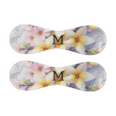 Spitzenmonogramm rosa und gelbe Frühlingsblumen Baseball (Paneele)