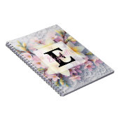Spitzenmonogramm rosa und gelbe Frühlingsblumen Notizblock (Rechte Seite)