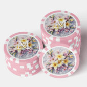 Spitzenmonogramm rosa und gelbe Frühlingsblumen Pokerchips (Stapel)