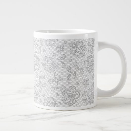 Spitzenmuster, Blume Vintag 1 Jumbo-Tasse (Rechts)