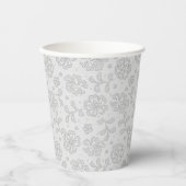 Spitzenmuster, Blume Vintag 1 Pappbecher (Vorderseite)