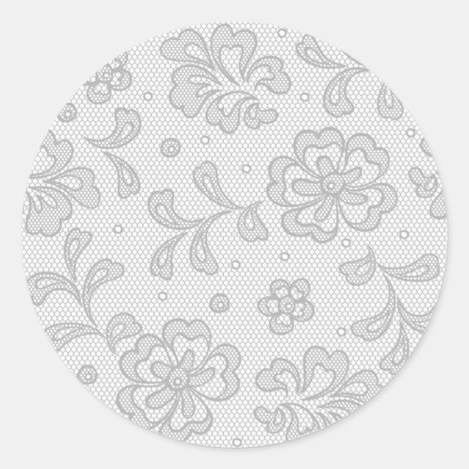 Spitzenmuster, Blume Vintag 1 Runder Aufkleber (Vorderseite)