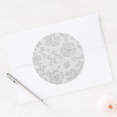 Spitzenmuster, Blume Vintag 1 Runder Aufkleber (Umschlag)