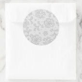 Spitzenmuster, Blume Vintag 1 Runder Aufkleber (Tasche)