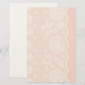 Spitzenmuster, Blume Vintag 4 Briefpapier (Vorne/Hinten)