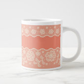 Spitzenmuster, Blume Vintag 4 Jumbo-Tasse (Rechts)