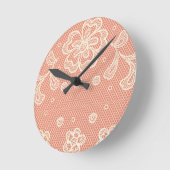 Spitzenmuster, Blume Vintag 4 Runde Wanduhr (Winkel)