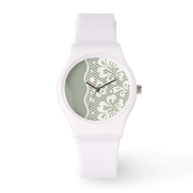 Spitzenmuster, Blume Vintag 5 Armbanduhr (Vorderseite)