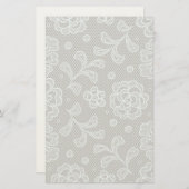 Spitzenmuster, Blume Vintag 6 Briefpapier (Vorne/Hinten)