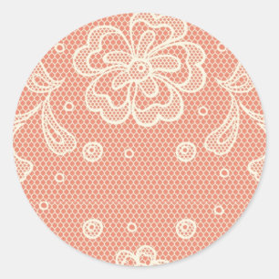 Spitzenmuster, Blumen vintage 4 Runder Aufkleber