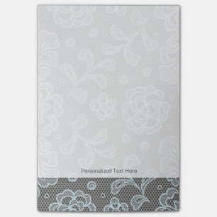 Spitzenmuster, Blumen vintage 6 Post-it Klebezettel