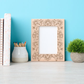 Spitzenmuster Blumiges Motiv Hochformat Geätzte Rahmen