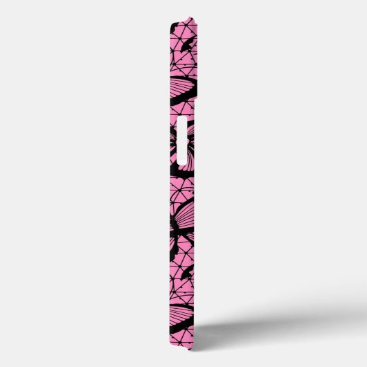 Spitzenmuster mit Schmetterlingen Case-Mate iPhone Hülle (Rückseite / Rechts)