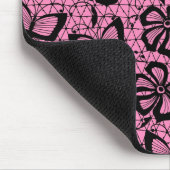 Spitzenmuster mit Schmetterlingen Mousepad (Ecke)