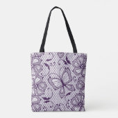 Spitzenmuster mit Schmetterlingen Tasche (Rückseite)