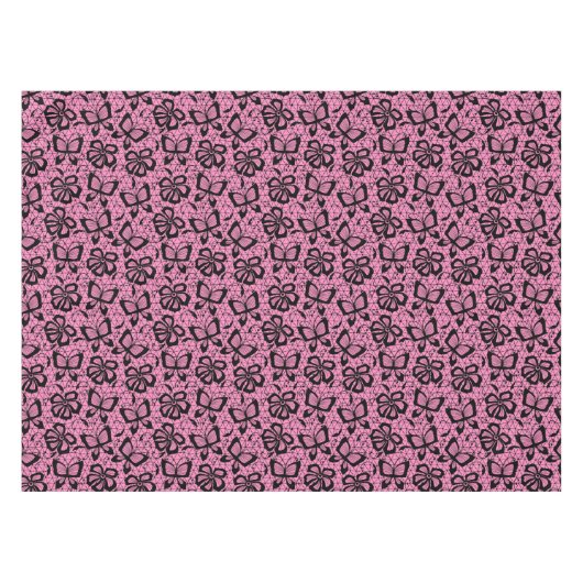 Spitzenmuster mit Schmetterlingen Tischdecke (Vorderseite (Horizontal))