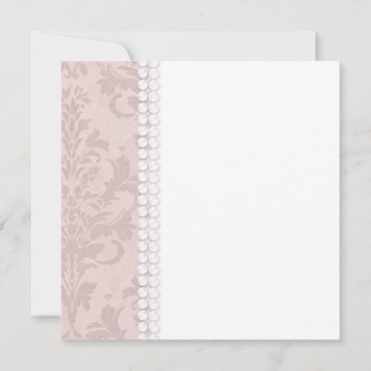 Spitzenpearls Damask Pink Chic Elegantes Brautpart Einladung (Rückseite)