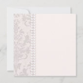 Spitzenpearls Damask Rosa Elegantes Chic Brautpart Einladung (Rückseite)