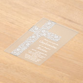 Spitzenquerschnitt | Konfirmation Acryleinladungen (Ablage )