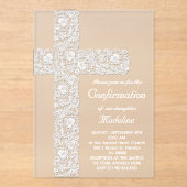 Spitzenquerschnitt | Konfirmation Acryleinladungen (Vorderseite)