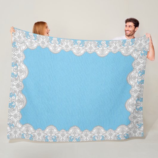 Spitzenrahmen Fleecedecke (Beispiel)