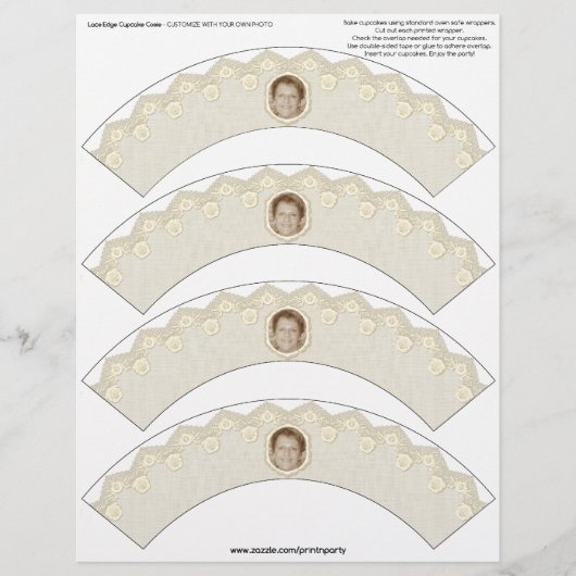 Spitzenrand Cupcake Cosie - Beige - individuell ei (Vorderseite)