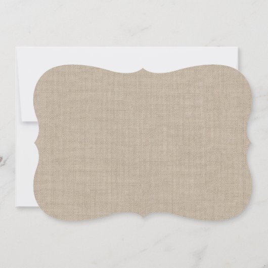 Spitzenreiter auf Burlap Wedding Einladung 2 (Rückseite)