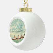 SPITZENRower Keramik Kugel-Ornament (Rechts)