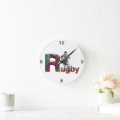 SPITZENRugby Runde Wanduhr (Zuhause)
