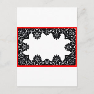 Spitzenschwarz-weiß-roter Rand des MUSEUM Zazzle G Postkarte