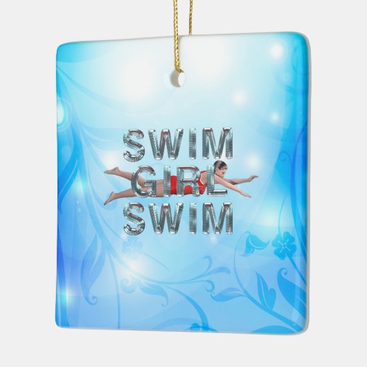 SPITZENSchwimmen-Mädchen-Schwimmen Keramikornament (Links)