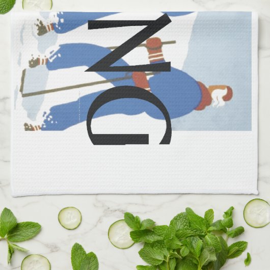 SPITZENskifahren Geschirrtuch (Gefaltet)