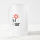 Spitzensozialarbeiter Mattglas Bierglas (Vorderseite Links)