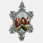 SPITZENSteeplechase Schneeflocken Zinn-Ornament (Links)