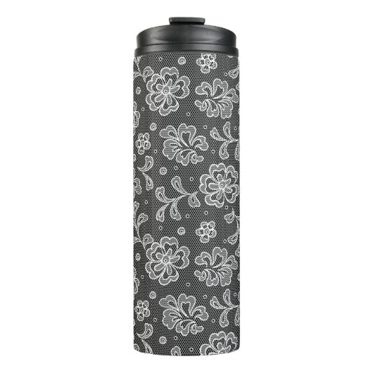 Spitzenstoffmuster 1 thermosbecher (Vorderseite)