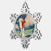SPITZENTango-Sommer Schneeflocken Zinn-Ornament (Rechts)