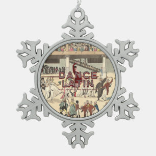 SPITZENtanz-Latein Schneeflocken Zinn-Ornament