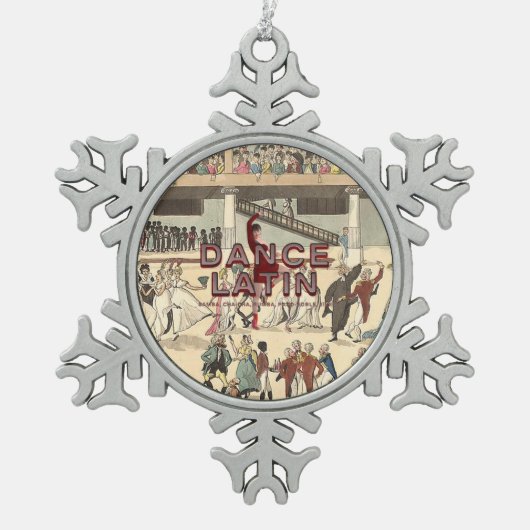SPITZENtanz-Latein Schneeflocken Zinn-Ornament (Vorderseite)