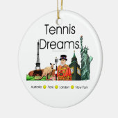 SPITZENtennis-Träume Keramik Ornament (Links)