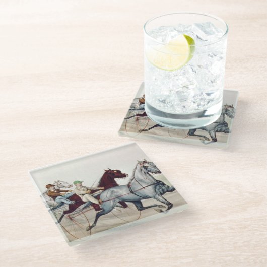 SPITZENTrabrennen Glasuntersetzer (Schrägansicht)