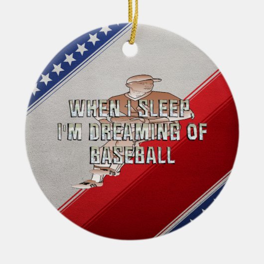 Spitzenträumen des Baseballs Keramikornament (Vorne)