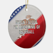 Spitzenträumen des Baseballs Keramikornament (Links)