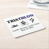 SPITZENTriathlon Rechteckiger Pappuntersetzer (angewinkelt)