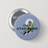 SPITZENutah-Skifahrer Button (Vorne & Hinten)