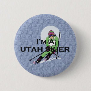 SPITZENutah-Skifahrer Button