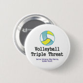 SPITZENVolleyball-Dreiergruppen-Drohung Button (Vorne & Hinten)