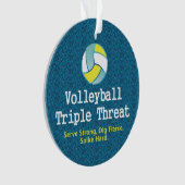 SPITZENVolleyball-Dreiergruppen-Drohung Ornament (Vorderseite)